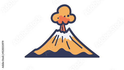 Volcano Line Icon Vector Illustration for Graphic Design Projects