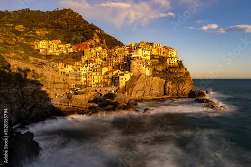 Picturesque Coastal Village at Sunset