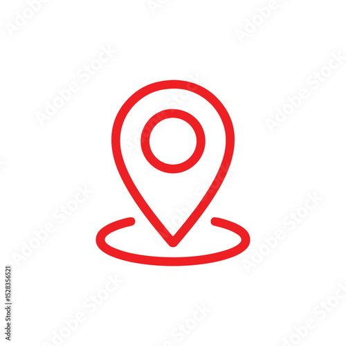 Location pin icon vector isolated on white background. Map pointer, marker, gps, navigation, place symbol