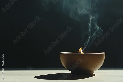 glow incense casting soft smoke and burning