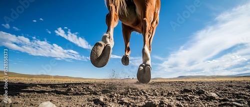 Buryat horse in Mongolian landscape