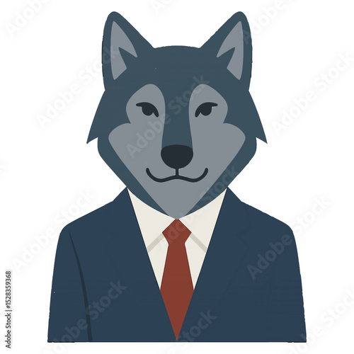 wolf in a business suit animal vector on a white background
Vector animal in a suit on a white background