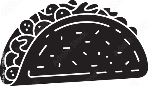 Single Black Silhouette of a Cucumber Vegetable