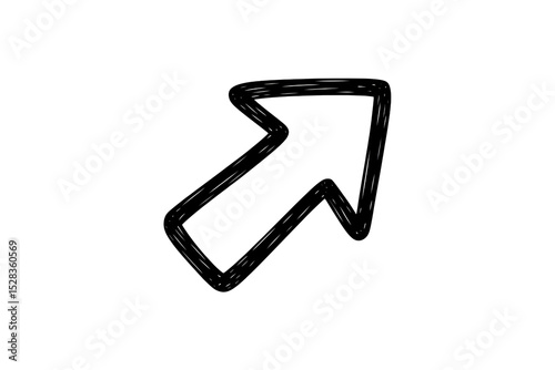 arrow marker isolated png mark cursor of selection. Black indication or direction guide shape