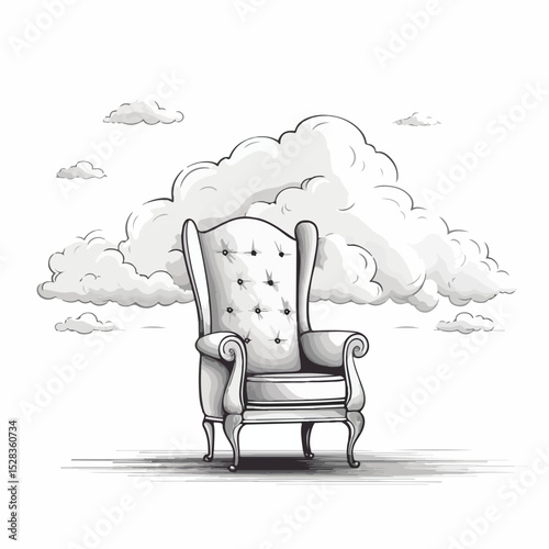 Modern Waiting Chair Isolated Stock Vector Illustration for Office Reception Area