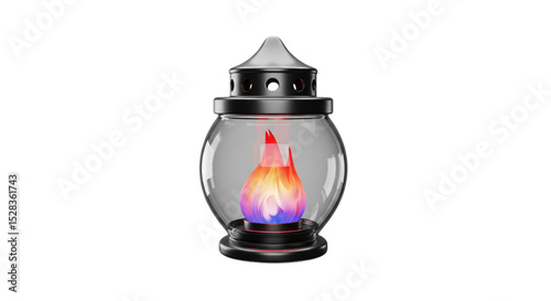 Illuminated Lantern: An elegant glass lantern with a flickering flame, a beautiful dance of light in the surrounding shadows, adding a touch of warmth and serenity to any scene.
