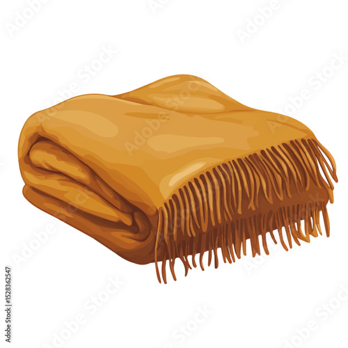 Blanket vector 2D flat illustration, isolated on a white background.