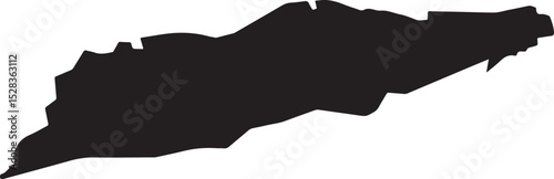 Silhouette Map of the Island of Bohol Philippines