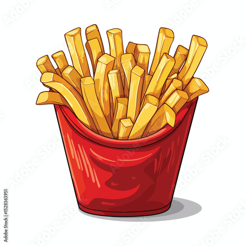 High-Quality Vector Illustration of Delicious French Fries Fast Food for Design Projects