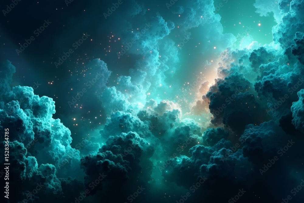 Fototapeta premium A dark blue sky filled with lots of clouds and stars