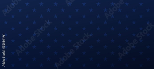 Navy blue background with repeating stars. American flag element concept for patriotic design. Independence Day USA vector.