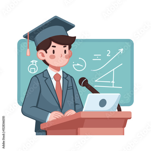 illustration design of a lecturer
