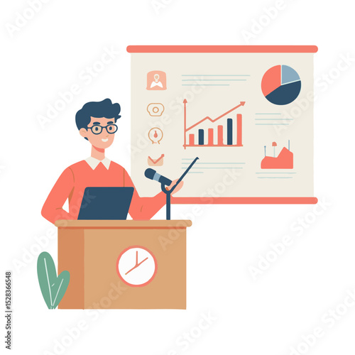 illustration design of a lecturer