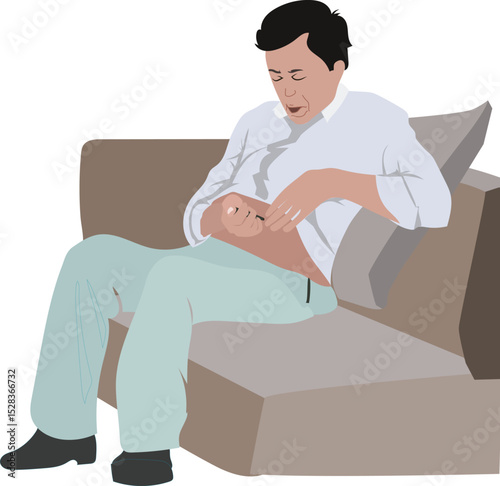 Old man taking Insulin.eps