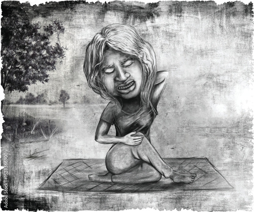 Painfull expression woman.eps