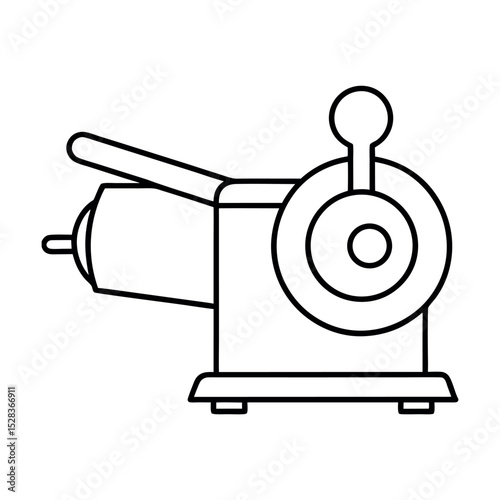 Compact Grinding Machine Line Drawing Vector