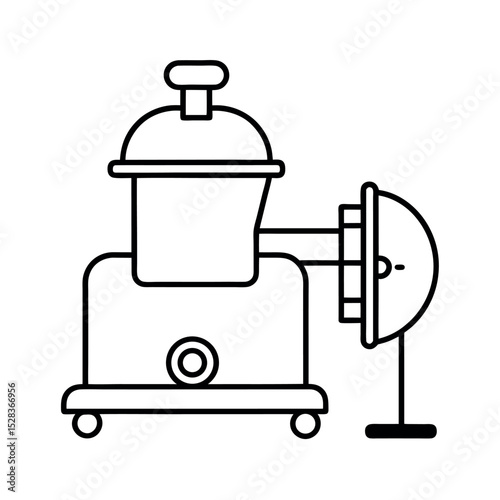 Portable Grinder Tool Line Art Vector