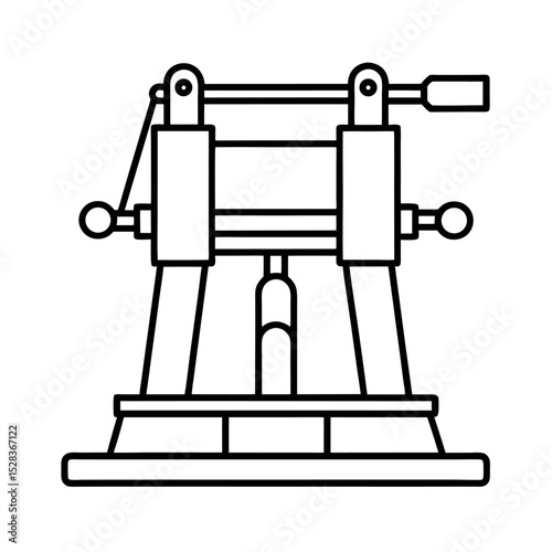 Metal Bending Press Brake Line Art Vector