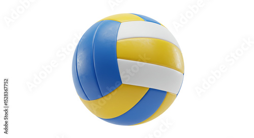 Volleyball in Action: A close-up, vibrant studio shot of a classic volleyball, showcasing its distinct color panels. The image is a striking visual representation of sports equipment.