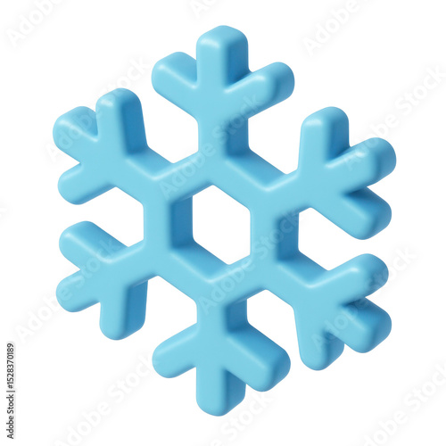 Cartoon 3d icon snowflake icon with transparent background, perfect for winter or christmas projects