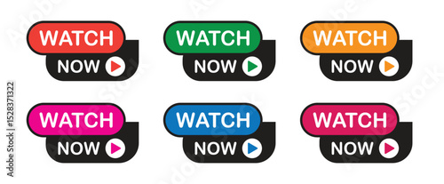 watch now buttons, play video button icon