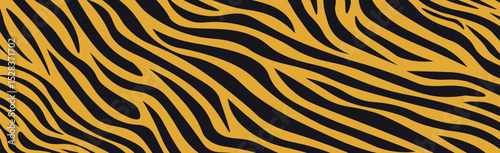 Panoramic texture zebra skin set of chaotic lines - Vector illustration