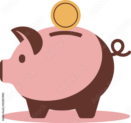 Simple Piggy Bank Logo– Money Management Vector On White Background