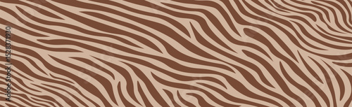 Panoramic texture zebra skin set of chaotic lines - Vector illustration