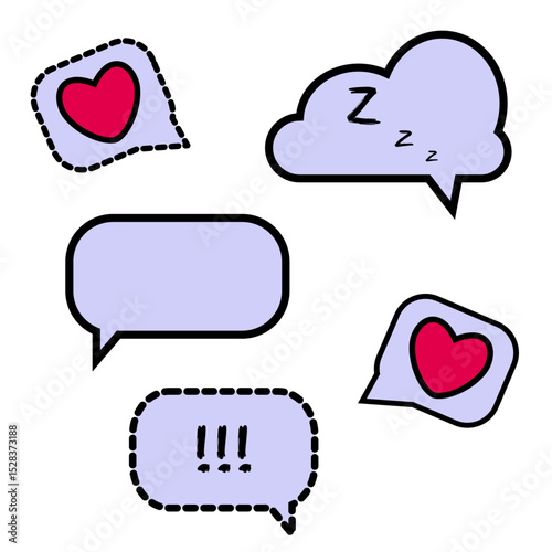 Comic style speech bubbles set. Talk bubble cloud. Vector icon set.