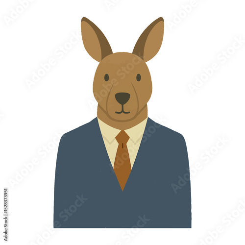 kangaroo in a business suit animal vector on a white background
Vector animal in a suit on a white background