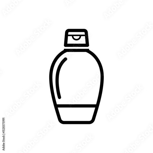 Summer-themed vector icon of a bottle for skincare products