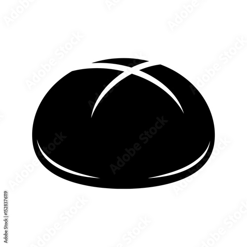 Thanksgiving bread icon in black silhouette style