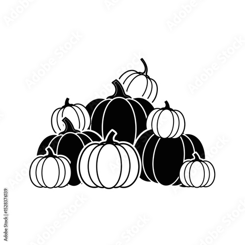 Thanksgiving pumpkins icon design for seasonal celebration