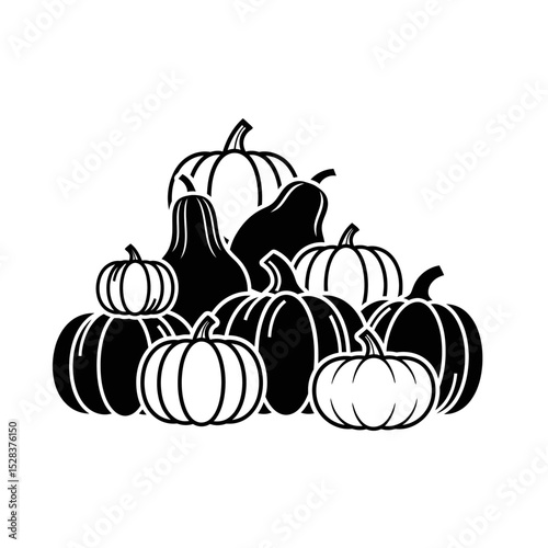 Thanksgiving pumpkins and gourds vector icon design