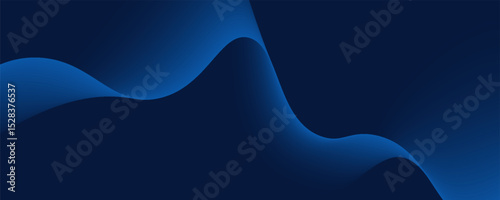 Flowing blue curve shape with soft gradient vector abstract background, relaxing and tranquil art, ease and tranquil image.