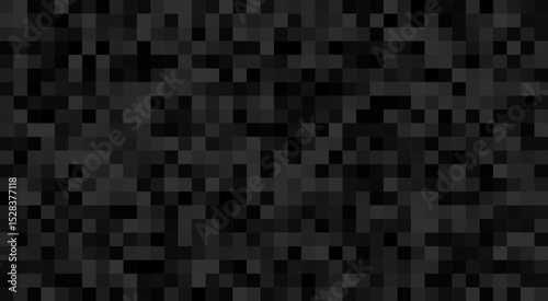 Digital black pixel camouflage seamless pattern for your design, presented as a vector camo texture.