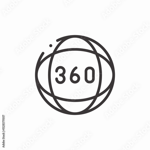 360 degree symbol icon sign vector