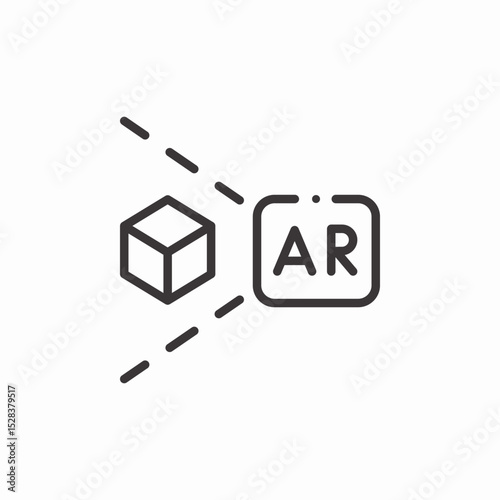 augmented reality cube icon sign vector
