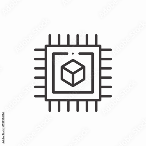 chip 3d cube icon sign vector