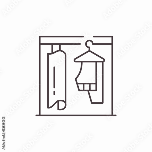 clothes hanging wardrobe icon sign vector