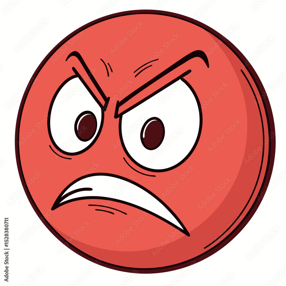 Obraz premium vector illustration of angry cartoon face Ai-Generated