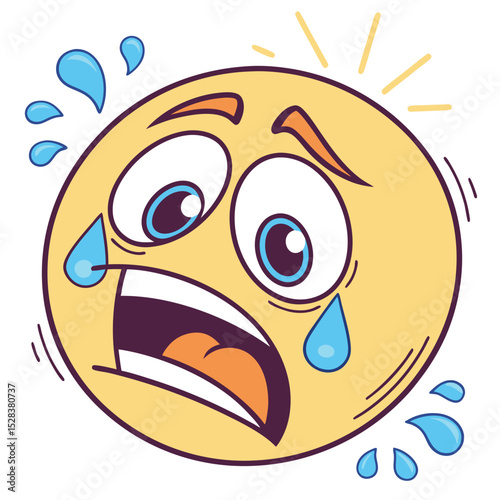 Scared Emoji Expressing Fear and Anxiety Ai-Generated