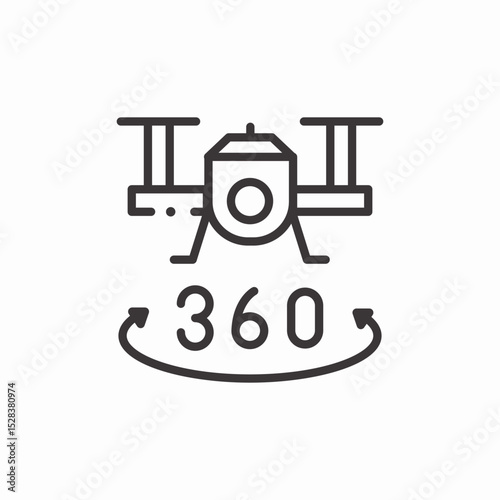 drone 360 camera icon sign vector