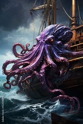 A massive tentacled kraken