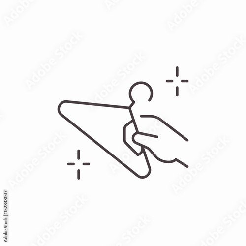 hand holding hanger icon sign vector