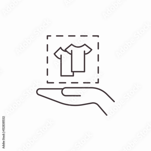 hand holding shirts icon sign vector