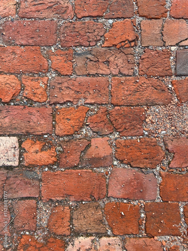 Obraz premium red brick background, red tile path