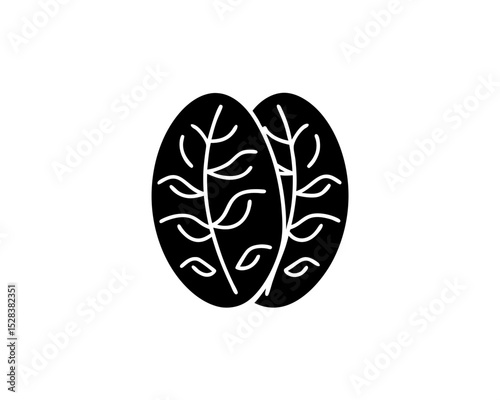 creative details Outline silhouette Coffee Bean icon vector