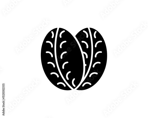 creative details Outline silhouette Coffee Bean icon vector