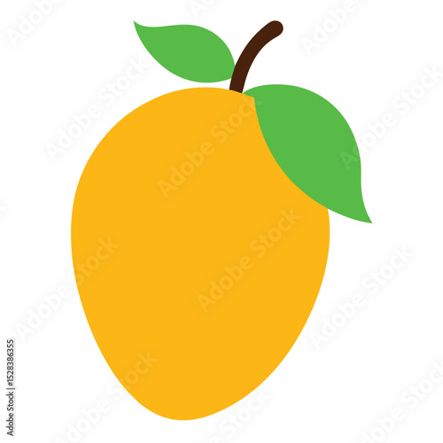 Mango Fruit Icon Vector on White Background  

